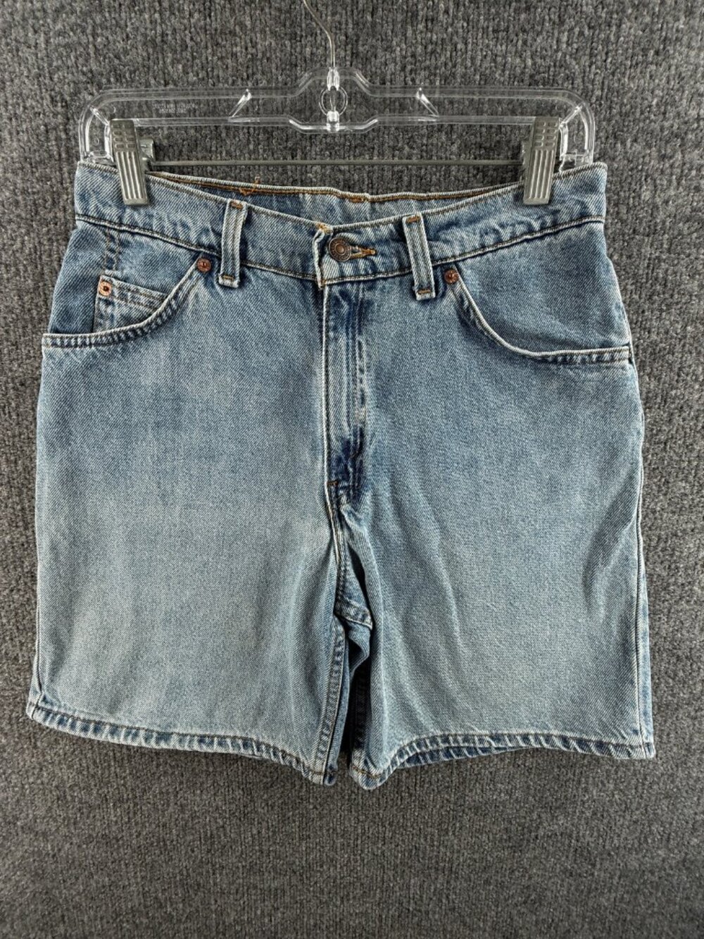 VTG Levis Orange Tab Shorts Denim Blue Jort USA 28 Cotton Womens Adult ACTL 28x7